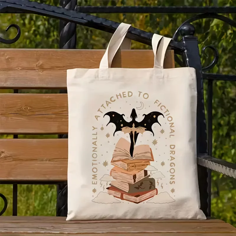 

Женская большая сумка с принтом дракона и книги в стиле фэнтези — большая вместительная сумка на плечо для работы, поездок на работу, покупок, работы