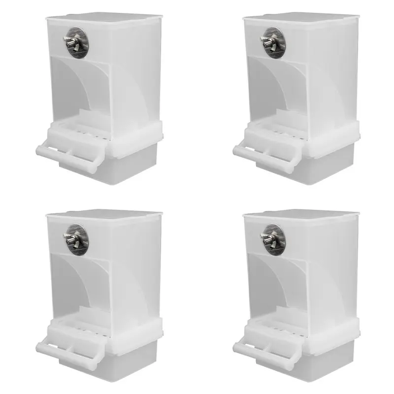 

【ФЕРИТОМ!】4X белые кормушки для птиц, автоматическая кормушка для попугаев, поилка для семян, контейнер для пищевых продуктов, клетка для маленьких и средних попугаев