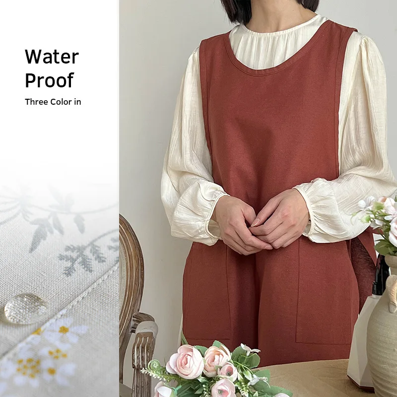 Kitchen Apron Restaurant Apron Chef Apron Kitchen Florist Overalls Cook Sleeveless with Pockets Japanese Style Pinafore