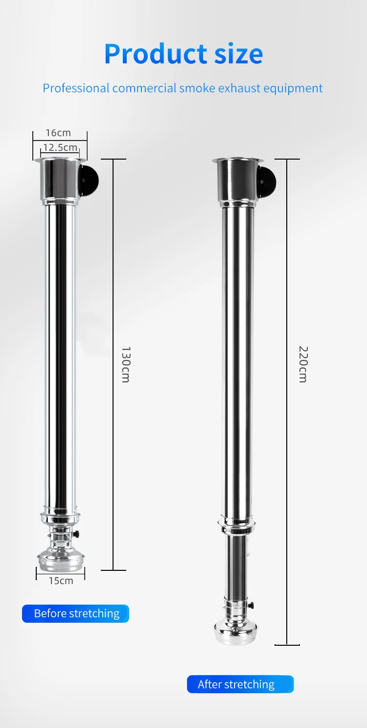 LanYuXuan Commercial Restaurant BBQ Telescopic Smoke Exhaust Pipe Barbecue Accessories Vent Tube Exhaust Smokepipe  with L