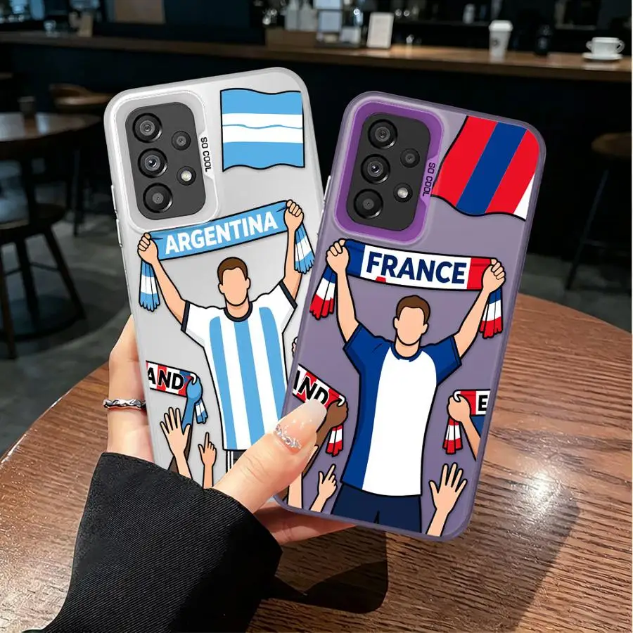 Football Fan Case for Samsung Galaxy A71 A72 A51 A52 A56 A03 A06 A07 A54 A04 A05 A10 A20 A50 Back Phone Cover