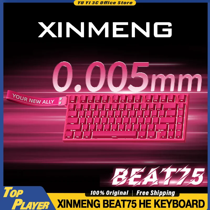 

XINMENG BEAT75 HE Игровая клавиатура с эффектом Холла Магнитный переключатель 0,005 мм RT DKS SOCD MT TGL RGB Беспроводная клавиатура с частотой заката 8 кГц