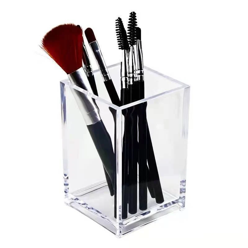 Make Up Organizer Plastic Makeup Brush Pot Storage Acrylic For Cosmetics Holder Desk Cosmetic Storage Container