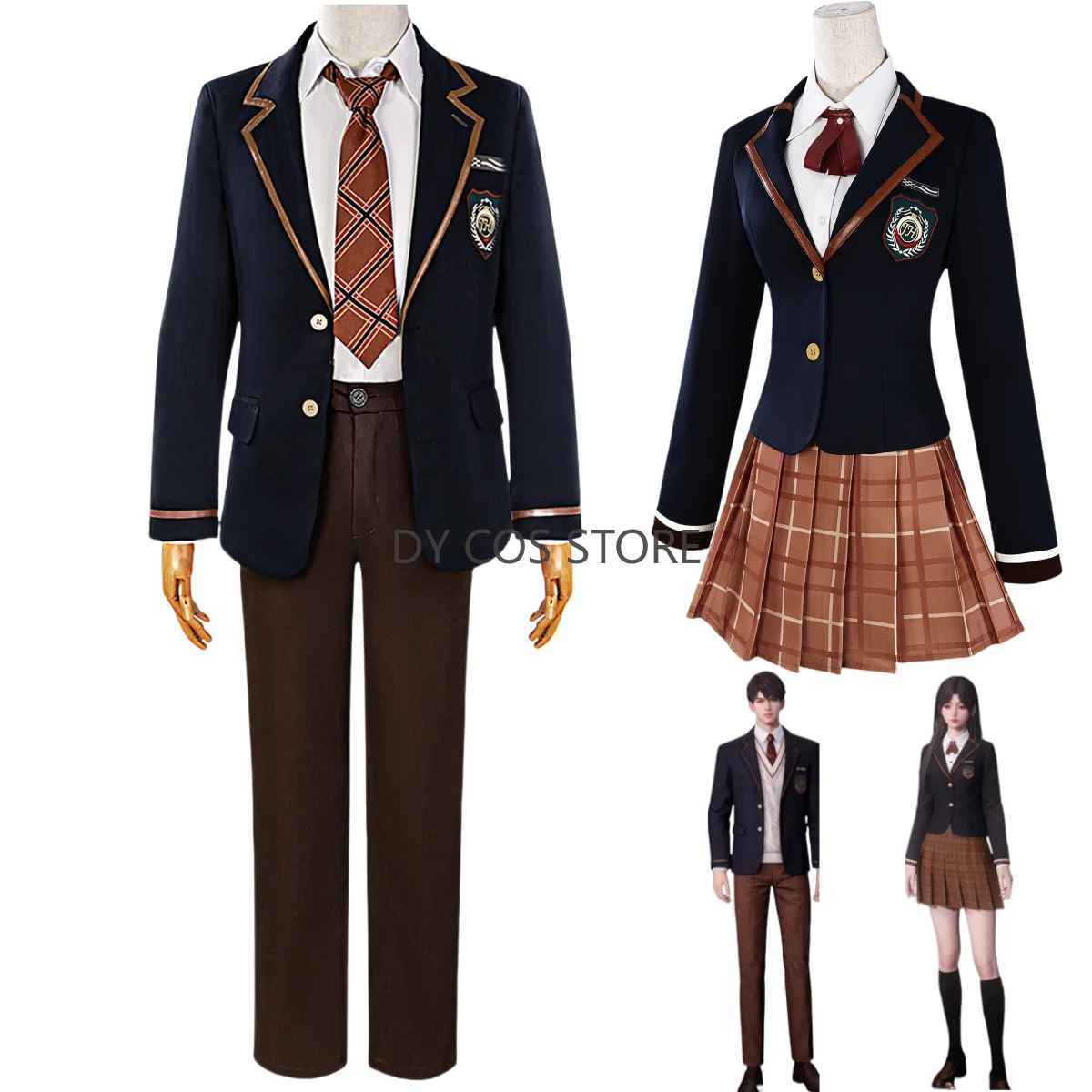 

Game Love and Deepspace Xavier Sylus Zayne Player Heroine Cosplay Costume British Style School Uniform Coat Man Woman Campus Set