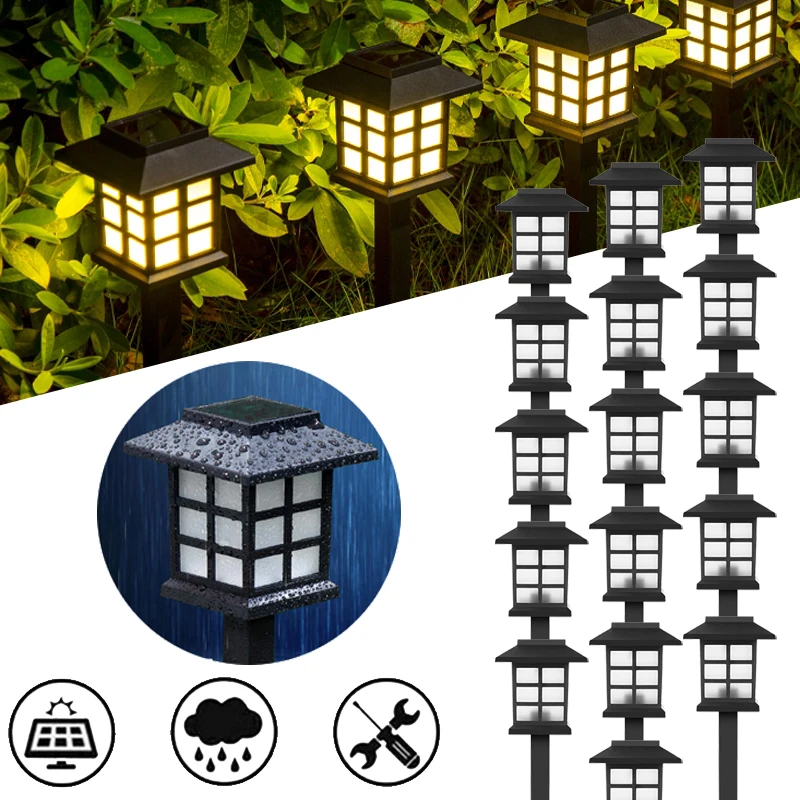 Solar Pathway Lights Outdoor LED Lawn Lamp Waterproof  Decoration for Garden/Yard/Landscape/Patio/Driveway/Walkway Lighting