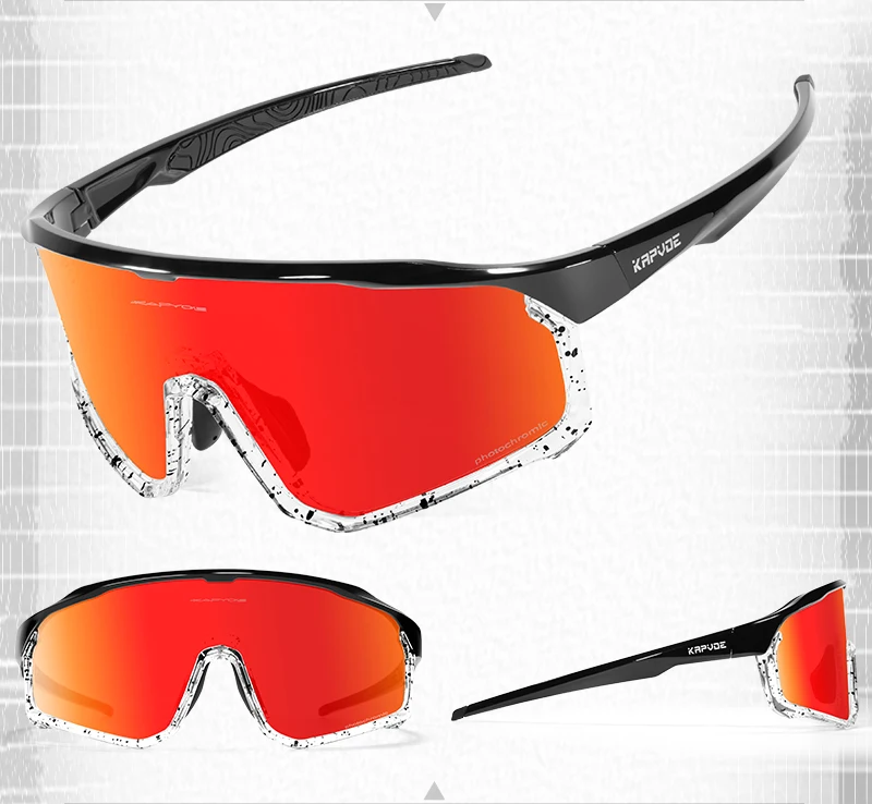Kapvoe photo chrome Fahrrad brille für Männer mtb Sonnenbrille Mountainbike Fahrrad brillen Frauen Sport brille Road Speed Skating – Detail 17