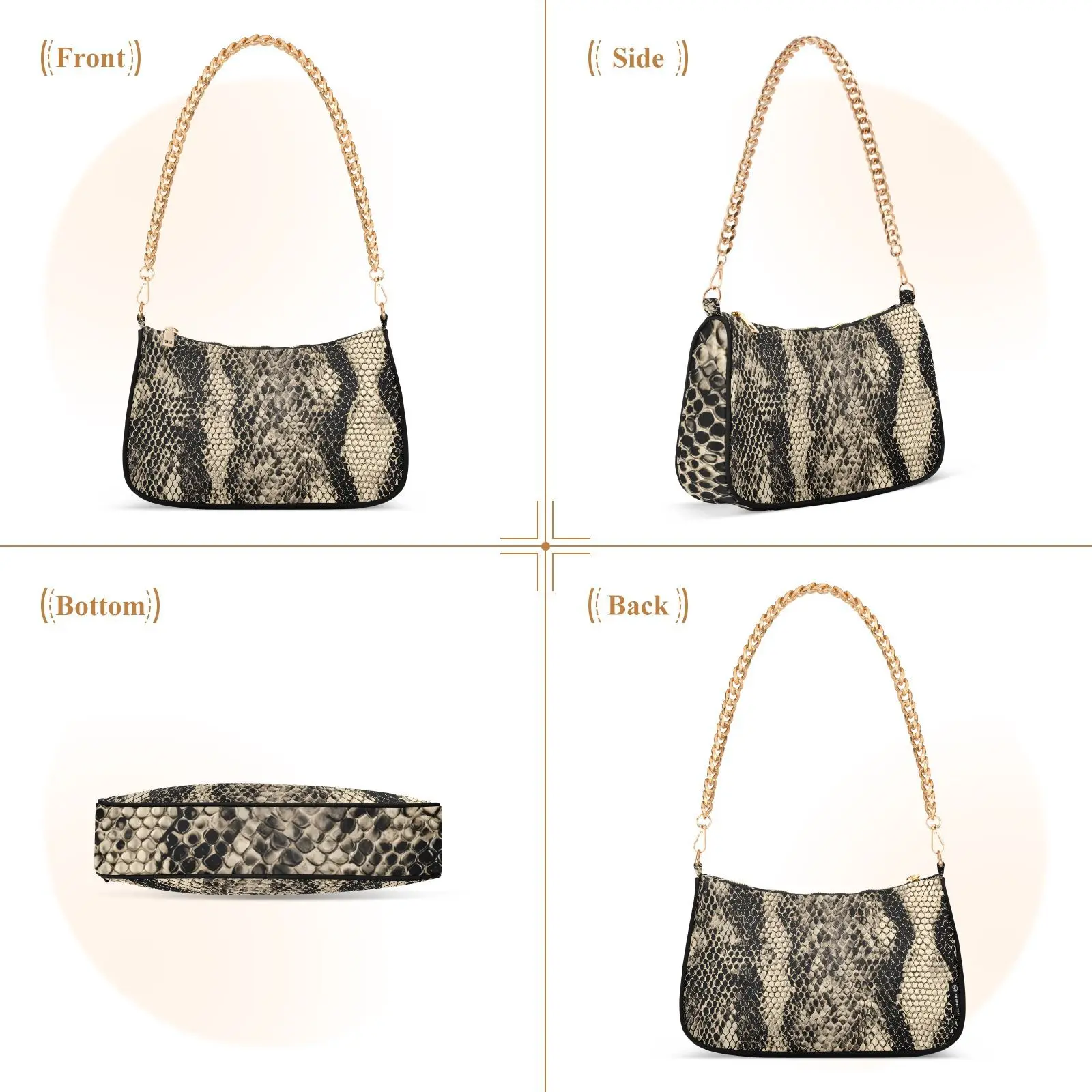 Women's Shoulder Bag New Trend All-match Shoulder Bag Snake skin printing Chain Handbag Female Fashion Texture Mobile phone bag