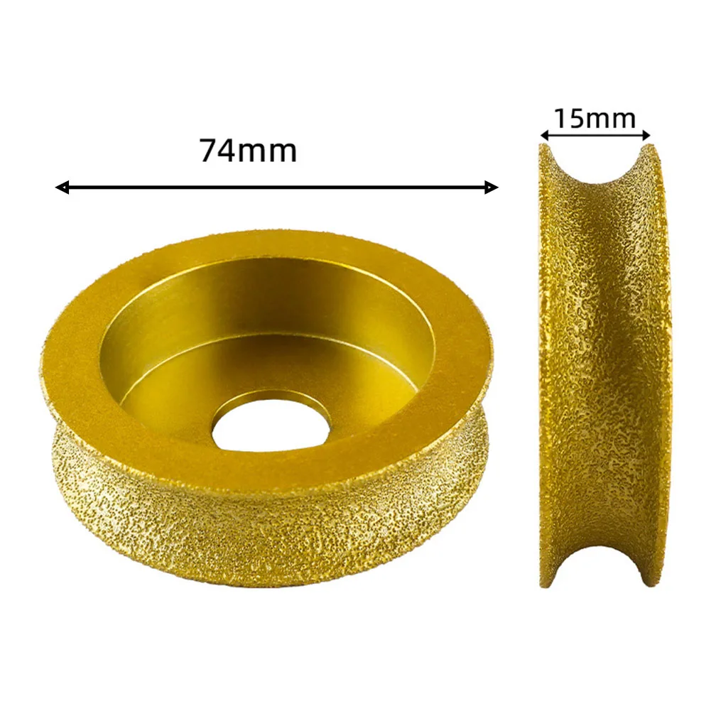 74x20mm Dry Vacuum Brazed Profile Grinding Wheel Bullnose Edge For Marble Quartz Stone Concrete Angle Grinder Tool