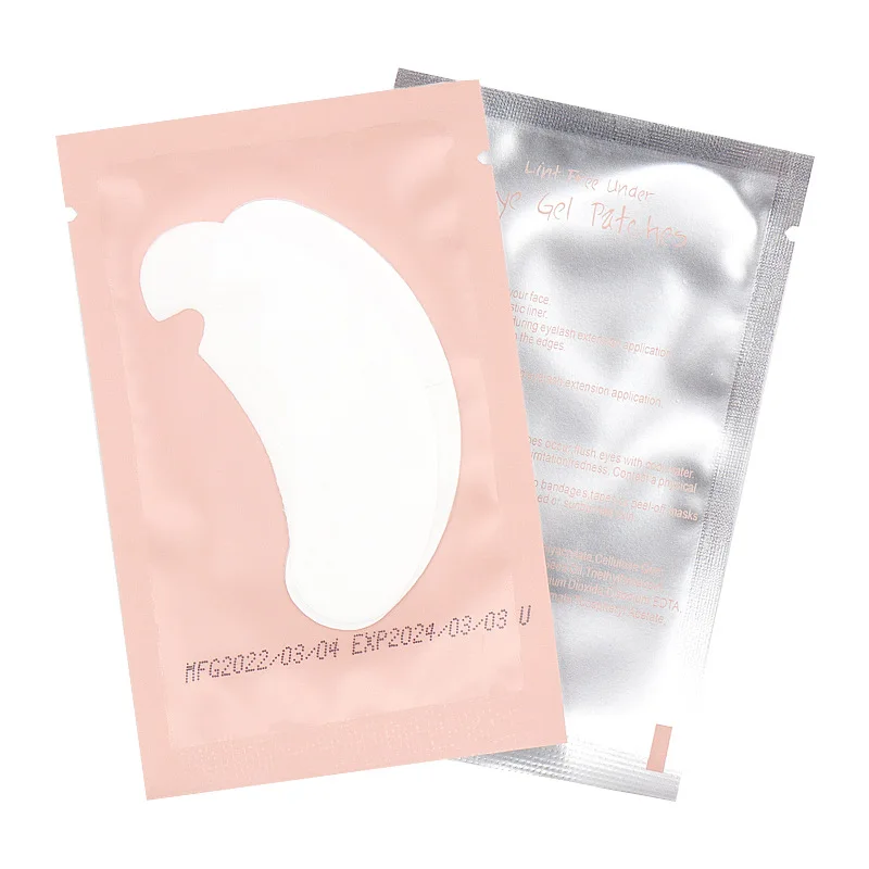Parches de hidrogel para extensión de pestañas, almohadillas para ojos, máscara de extensión de pestañas, maquillaje, color aleatorio, 50 piezas