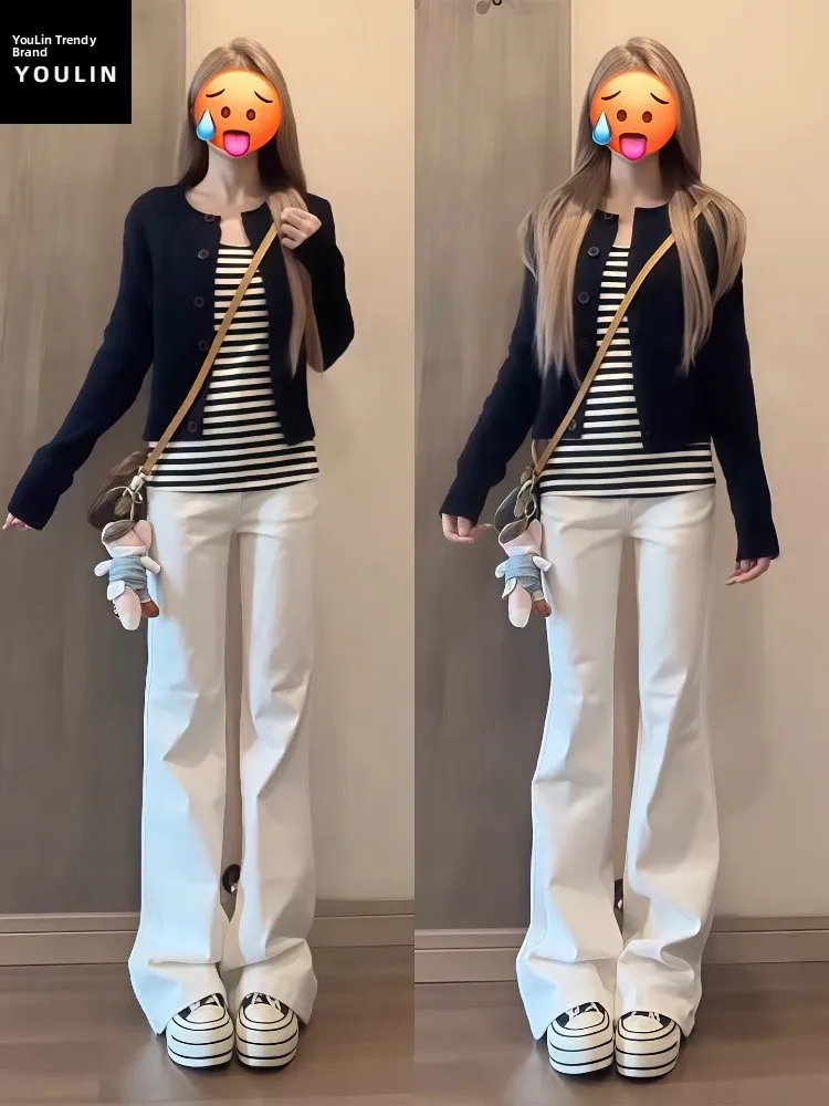 

Белые джинсы-скинни с высокой талией, эластичные, узкие, прямые, для мужчин и женщин, Cleanfit, микро-клеш, повседневные, летние