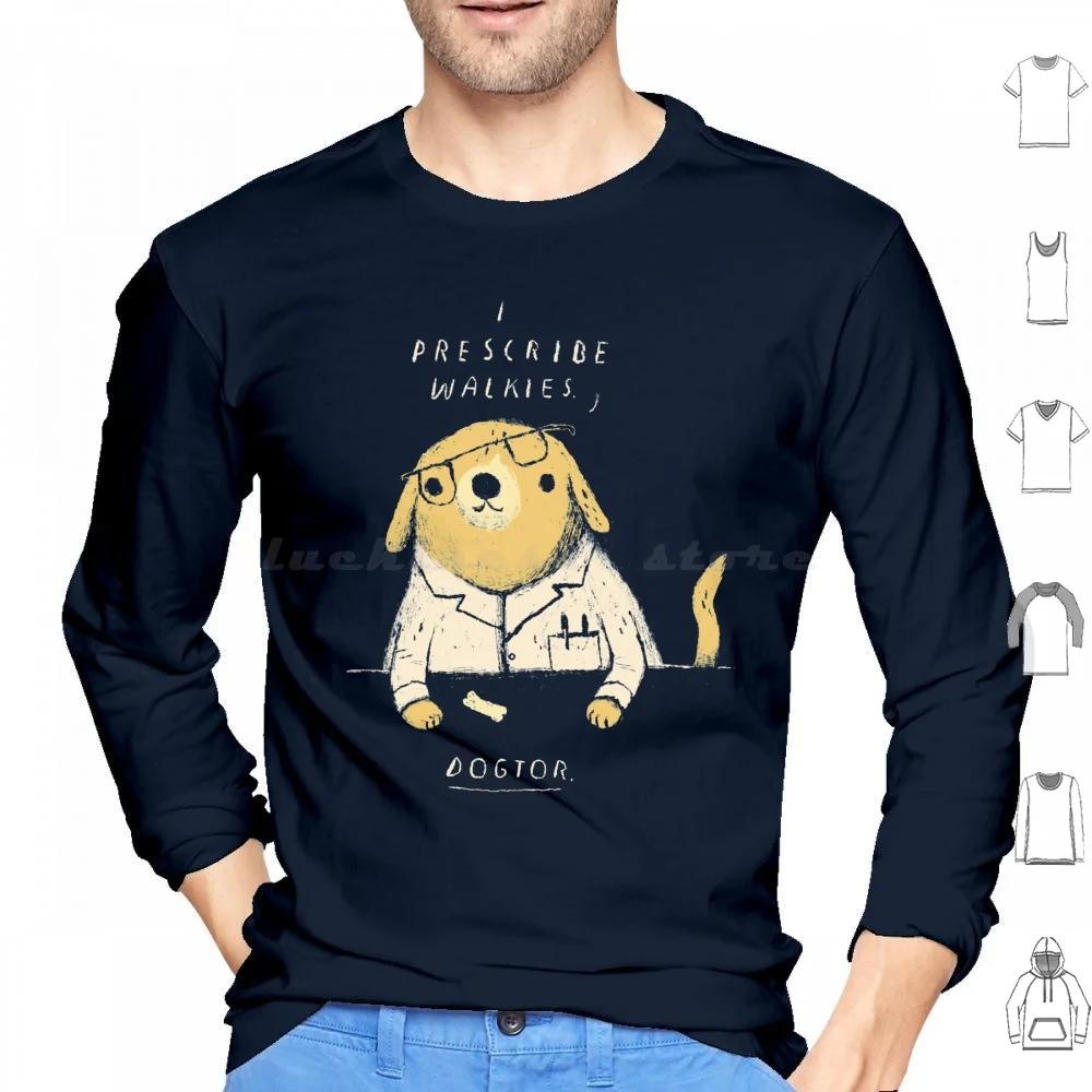 Dogtor Hoodie cotton Long Sleeve Dogtor Dogtor Dogtor Funny Dog Puns Dog Walkies Dogs Dog Lover Dog Owner Pet Owner Cute Dog