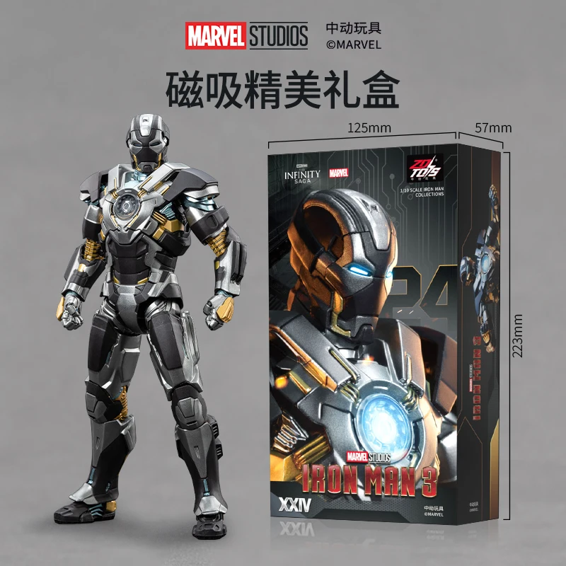 ขายร้อน Marvel Zdtoys Iron Man 1/10 Mk24 Mk22 Mk41 Mk47 Action Figures ของเล่นอะนิเมะของขวัญวันเกิด Original Action Figure