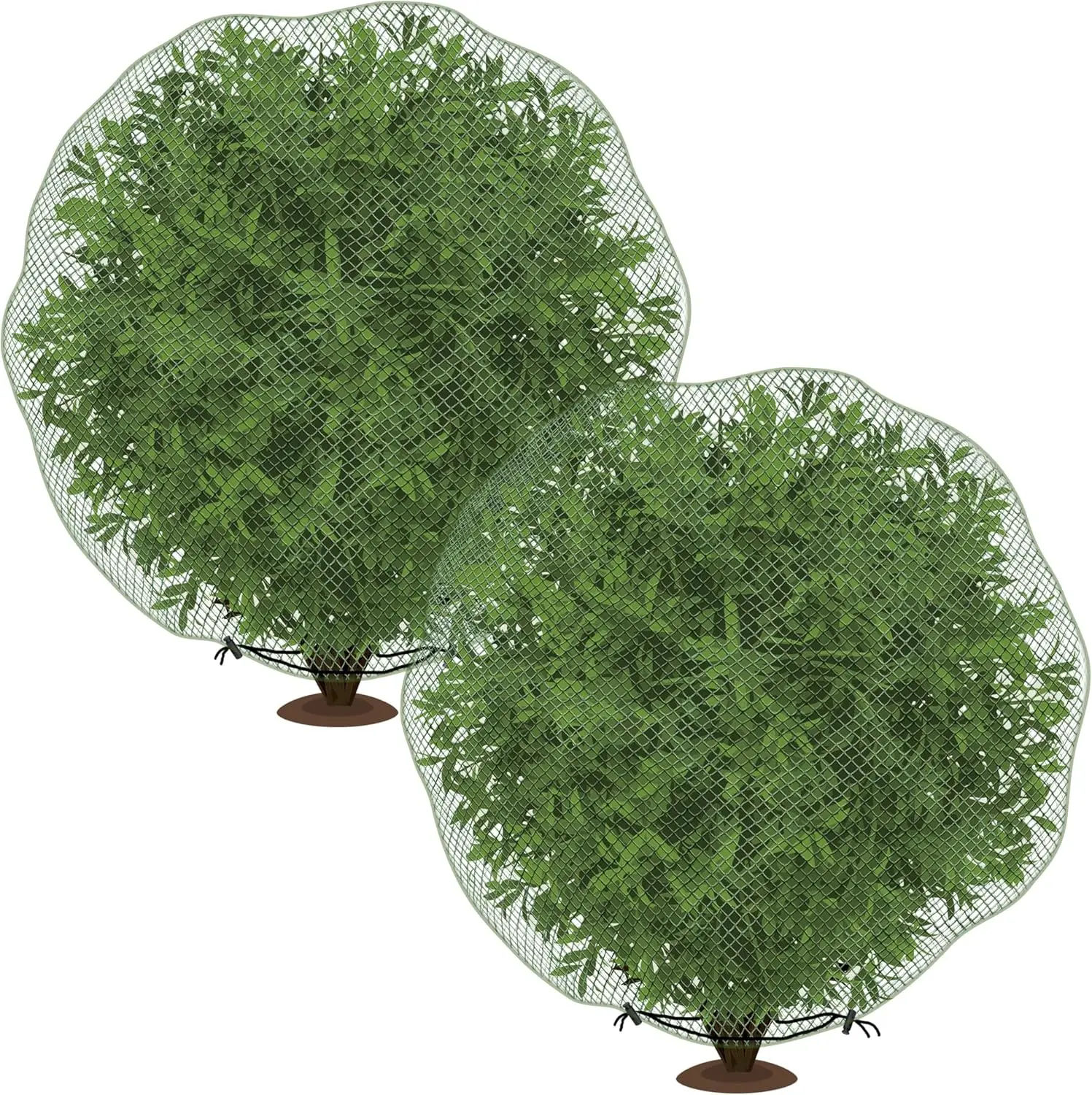 

2 шт. сетки от оленей для кустарников - 2,4 x 2,4 м защитная сетка от оленей для растений - многоразовая садовая сетка для защиты растений под кустами