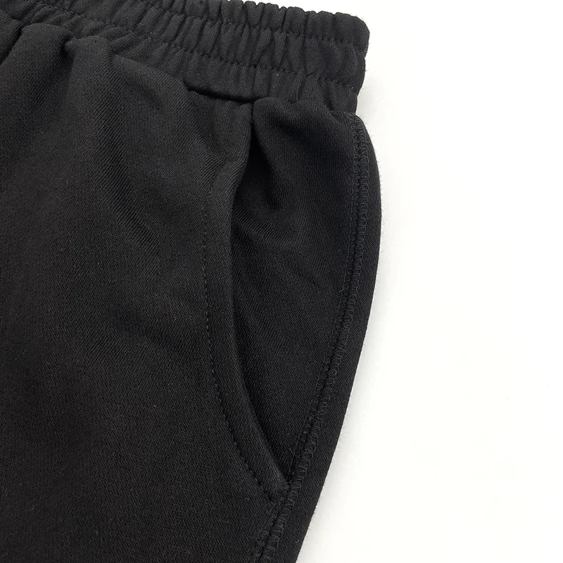 صور حقيقية للرجال والنساء ملابس الشارع الشهير الصيف CB شعار القطن ستار طباعة مرونة الخصر السراويل عارضة فضفاض قطع هيم السراويل الرياضية #2