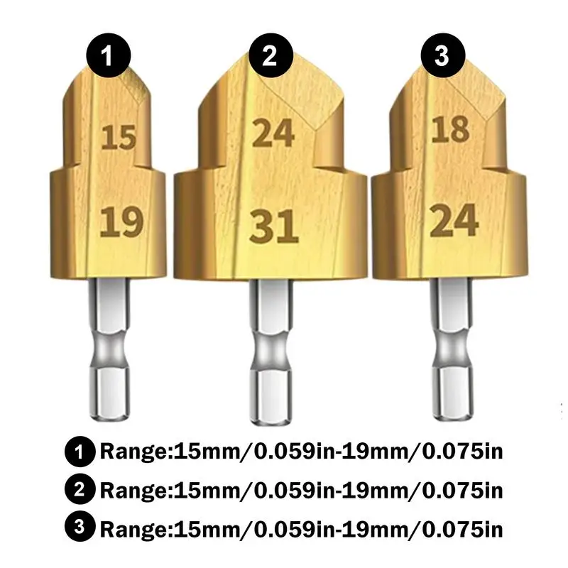 Conduit Reamer Plumbing Pipe Reamer PVC Fitting Saver Plumbing Pipe Reamer Heavy Duty Pipe Reaming Drill Bits For Holes Shaping