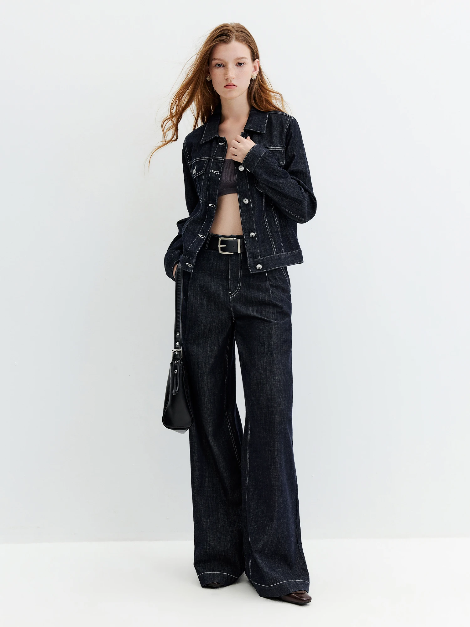 FSLE【Premium Series】Vintage Y2K Denim Jacket Jeans Set Slim Trucker Coat Straight Leg Jeans Co-ord for Retro Street Chic Style 93 S6ac8146f91a14b2a9fd7a6a55f8c3152d