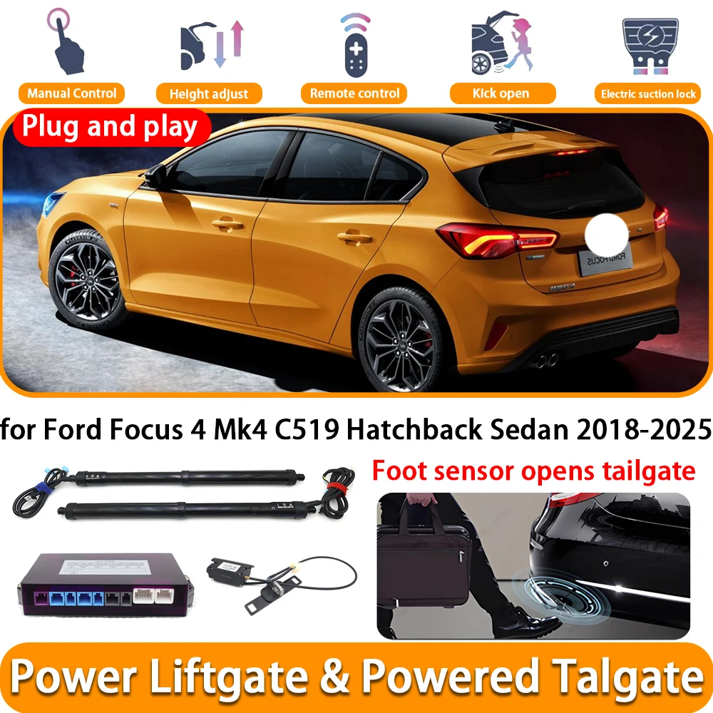 for Ford Focus 4 Mk4 C519 Hatchback Sedan 2018-2025 OEM Electric Automatic Powered Tailgate Power Liftgate System Trunk Lift Kit