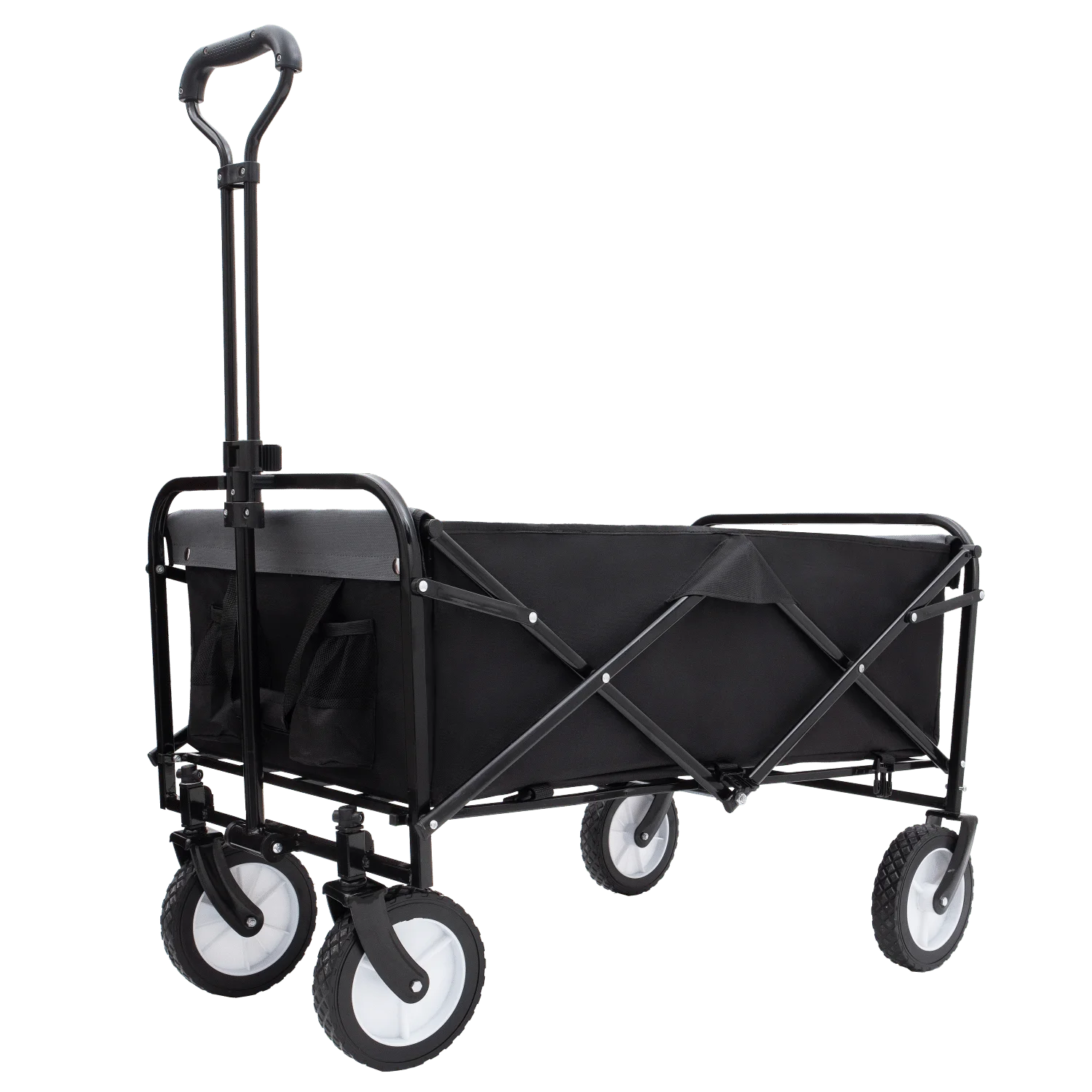 

Collapsible Foldable Wagon Cart with strapping system Beach Wagon Utility Cart Utility Wagon Grocery Cart for for Camping Shoppi