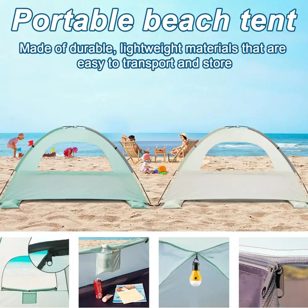 Portable Beach Tent Portable Uv Protection Beach Tent Waterproof Breathable Easy Setup Sun Shelter Canopy for Seaside Camping