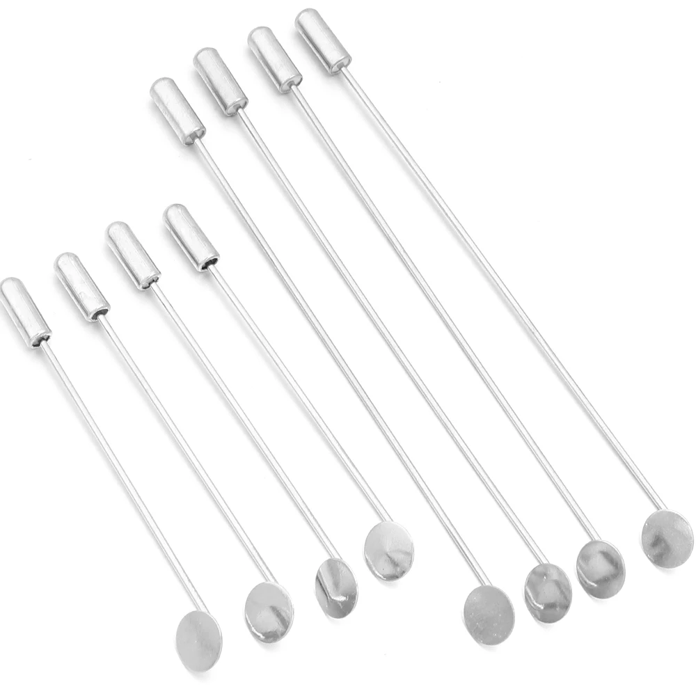 10 Stück/Set Lange Broschennadeln mit Stopper, Metall-Kupfer-Hutnadeln, Sicherheitsnadeln für Schmuckherstellung, DIY-Broschennadel-Basis-Zubehör – Detail 2