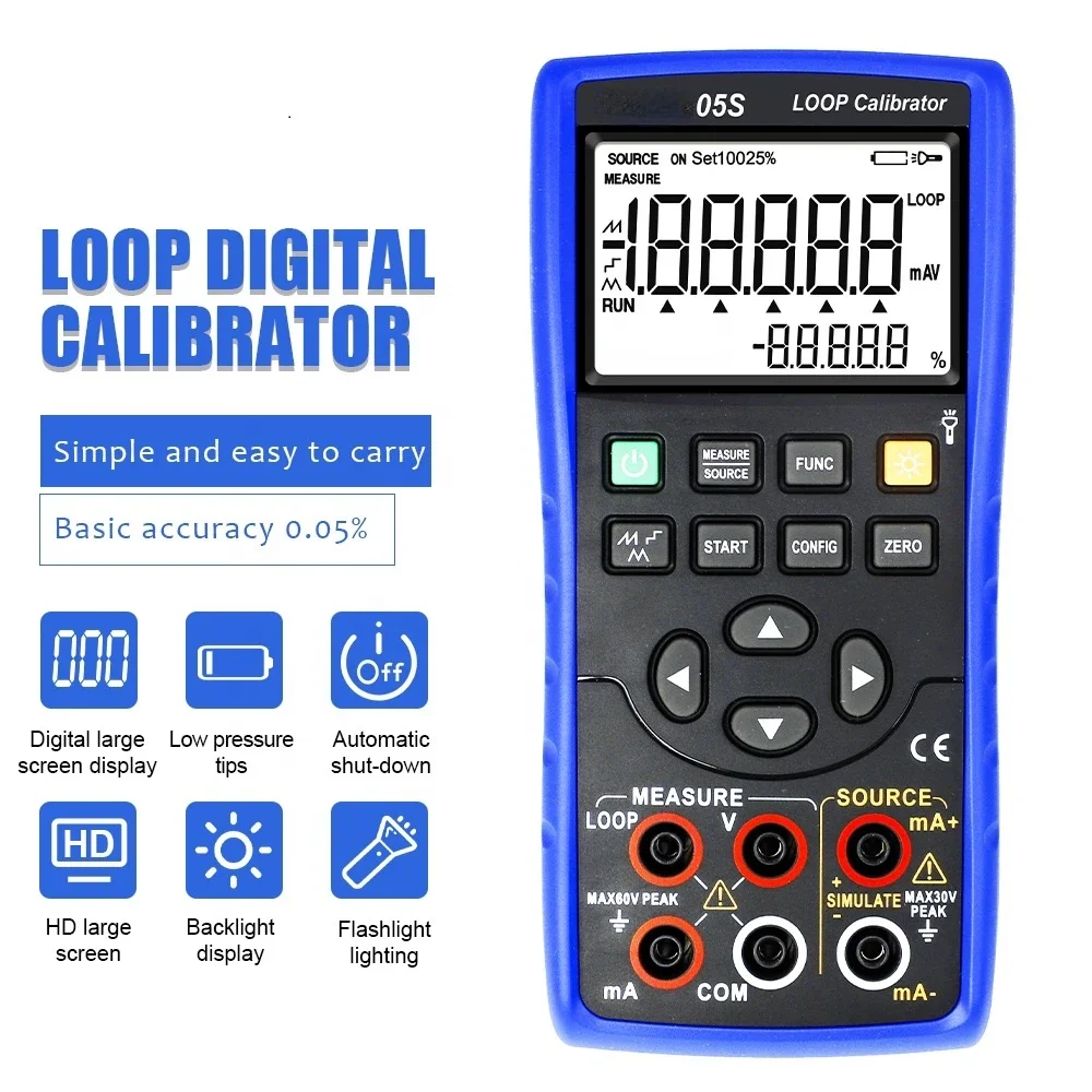 DECCA 05S Loop Calibrator High Precision Voltage Current Simulation Transmitter Handheld Automatic Signal Generator