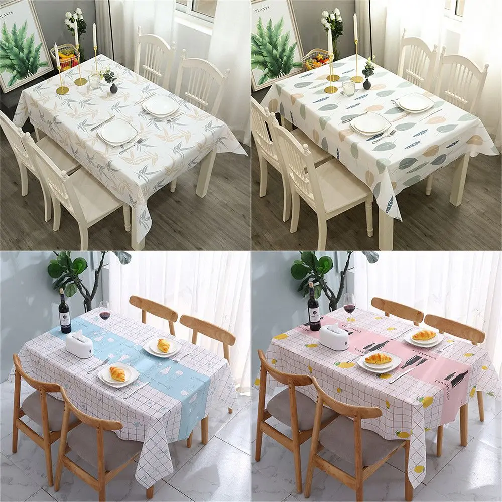 137*90cm Oilproof Rectangula Kitchen Dining Table Cover Mat Table Colth Tablecloth Antifouling Oilcloth