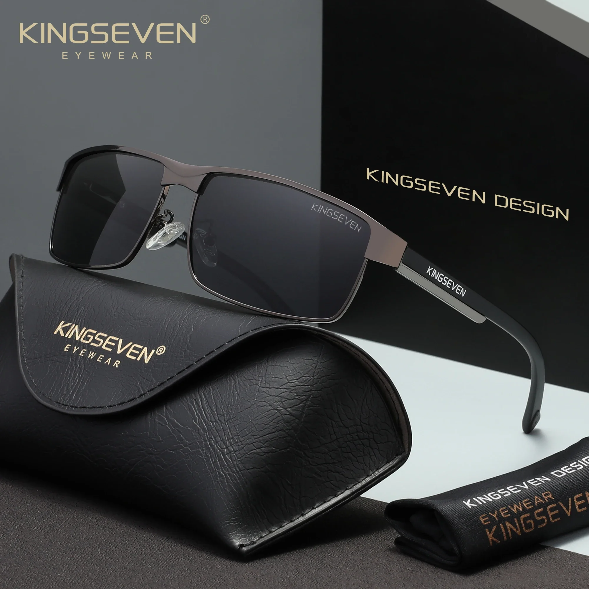 KINGSEVEN Mannen Gepolariseerde Zonnebril Rijden UV400 Anti-Glare Hoge Kwaliteit Bril Mannelijke Causale Rechthoek Mode Outdoor Brillen