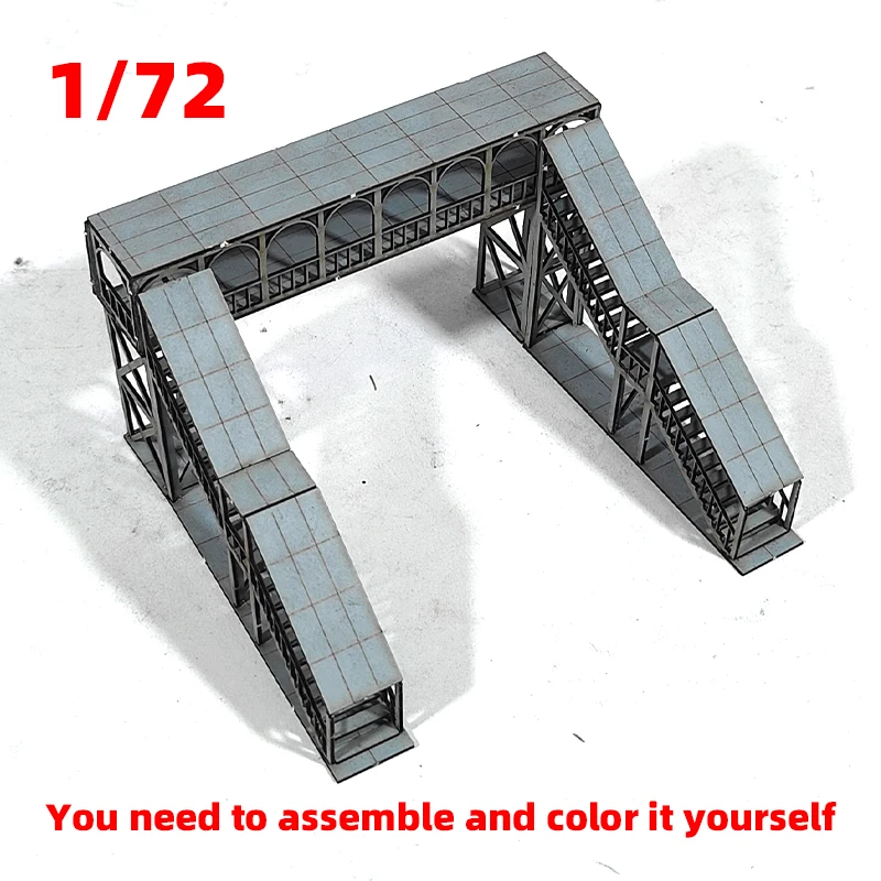 1/35 1/48 1/64 1/72 1/87 1/150HO N Maßstab Modellbausatz Miniatur-Diorama Architektonisches Gebäude Hausmodell Eisenbahn Unbemalte Brücke – Detail 9