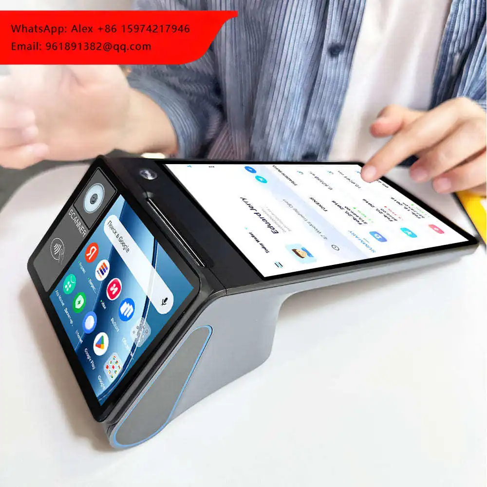 

Dual Screen Z108 Android POS Terminal 8"+3.95" Touch Screen For Restaurant Order & Payment