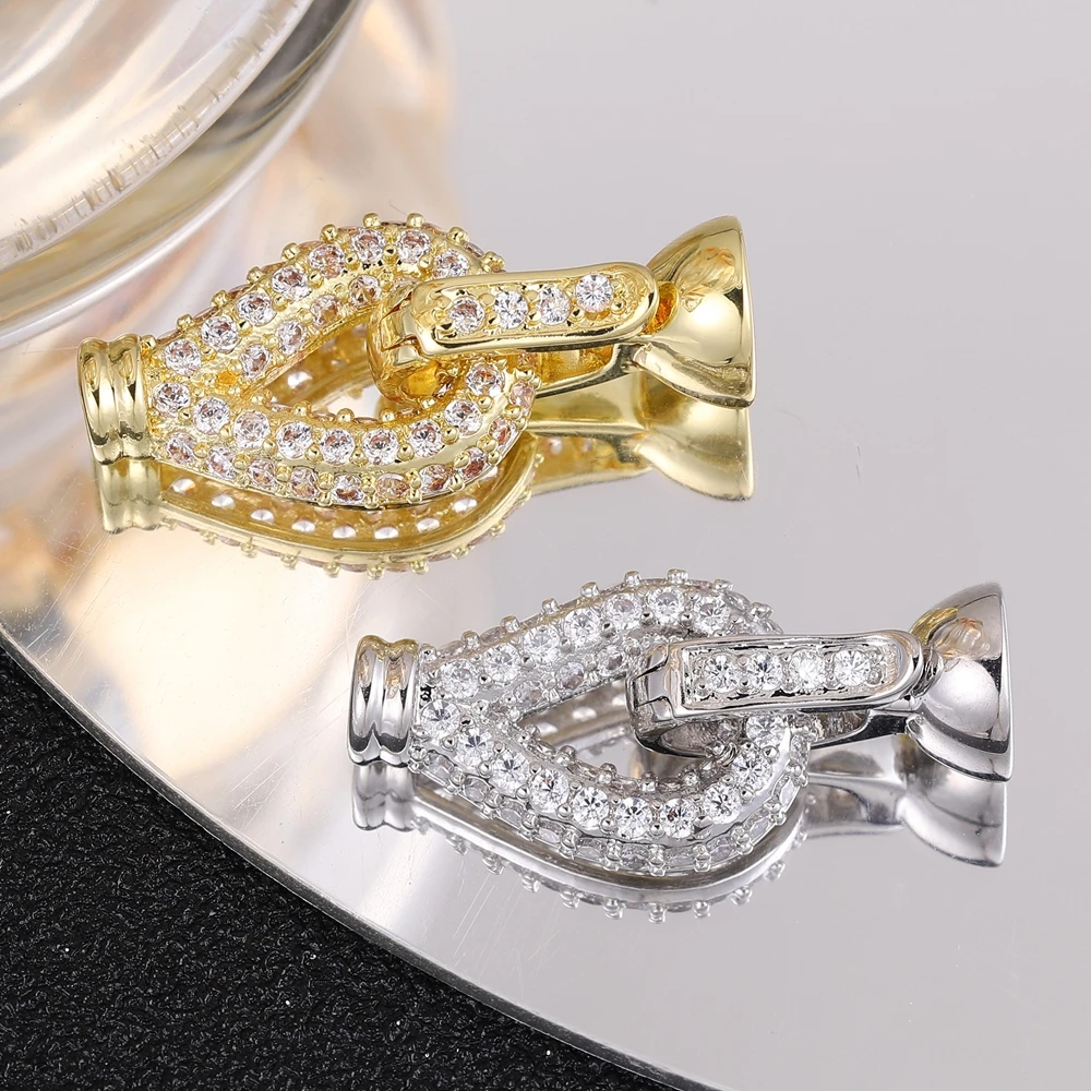 Juya-Fermoirs de perles faits à la main, composants exécutifs, or 18 carats, plaqué argent, serrures de fixation de décoration, fournitures de bijoux
