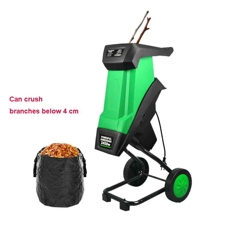 Multifunctional Shredder Garden Tool High-Power Electric Leaf Branch Shredder Wood Shredder 50L