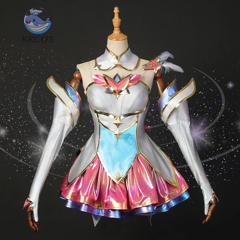 

Game LOL Star Guardian Kaisa Cosplay Costume Full Set Outfit Skirts Socks Feather Halloween Party Cos Accessories Clothes KKCos