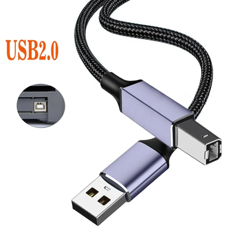 USB Printer Cable USB 2.0 Type A Male to Type B Male Printer Scanner Cable High Speed for HP Canon Epson Printer Cord