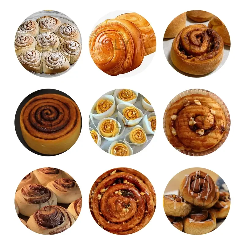 CE Certified PLC Touch Screen Cinnamon Bread Making Production Line for Cinnamon Rolls for Catering Industry