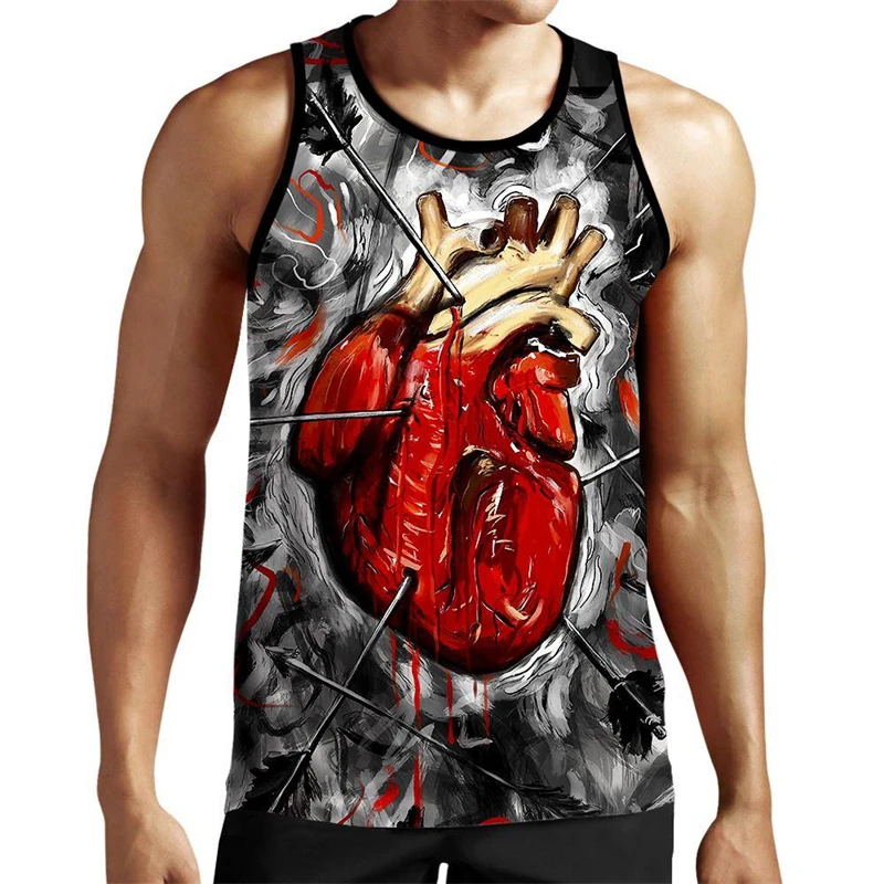 Outer Space 3D Printed Tank Top Casual Funny Anime Graffiti Sleeveless Vest Men Streetwear Fitness Singlet Oversize 6XL Men Tops