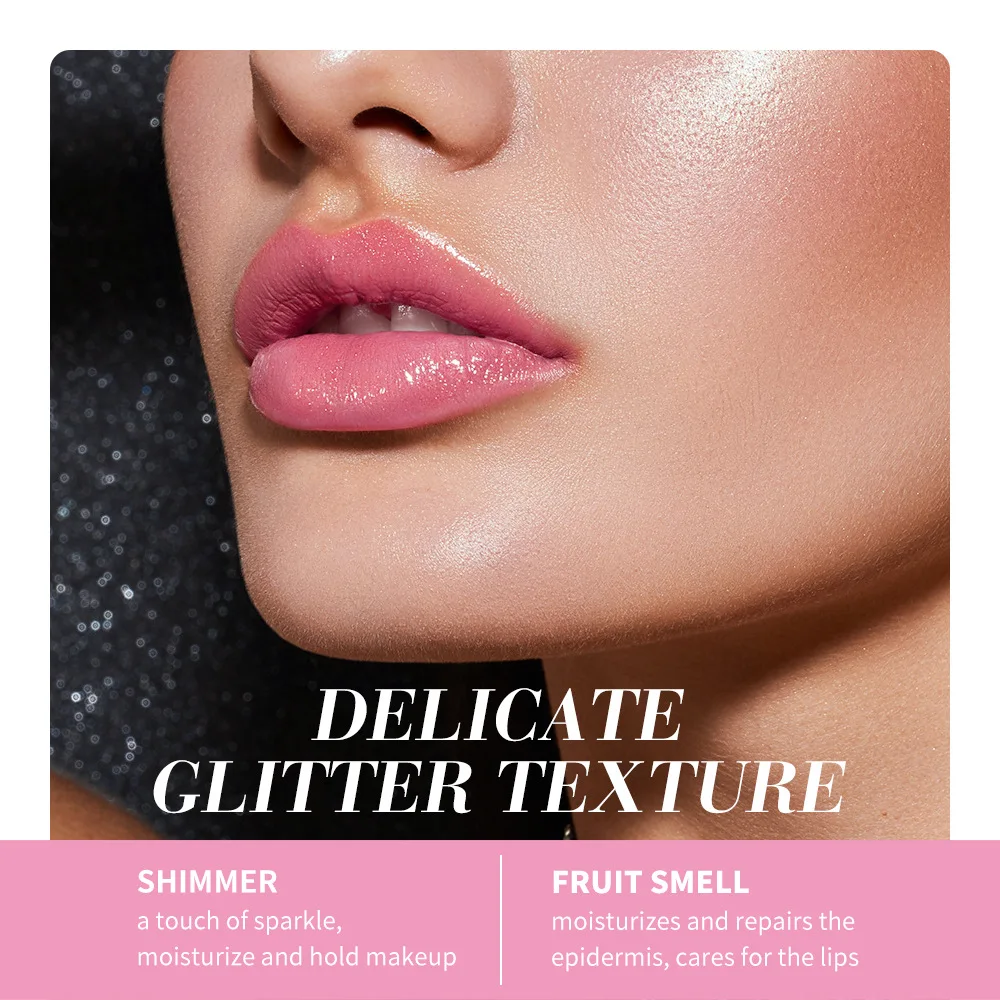 Clubday Brillo de labios con espejo cuadrado, aceite de labios que cambia de color con brillo perlado, lápiz labial voluminoso con sabor a fruta, hidratante y brillante