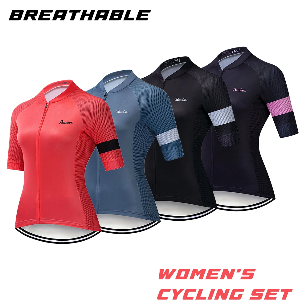 

2025 Raudax Cycling Jersey Suit Cycling Racing Tops Short Sleeve Cyclist Clothes Shirt Maillot Women Bicycle Bike Wear Shorts