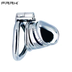 FRRK Steel Men's Realistic Penis Chastity Cage Device with Hex Lock Screw Chastity Lock Clasp Adult Fun Bondage Male Sex Toys