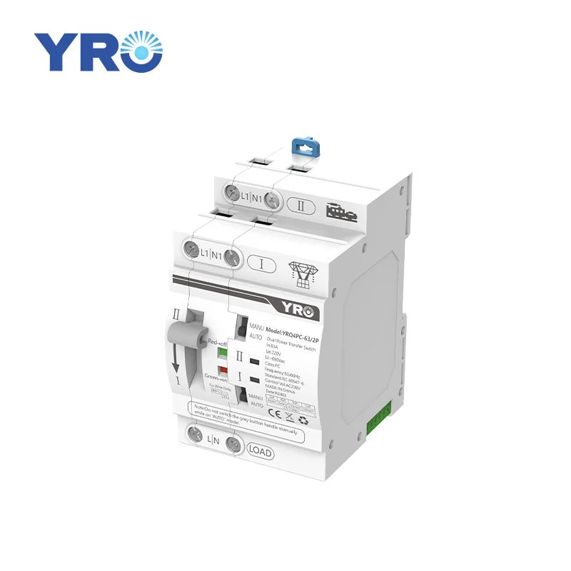 Imagem -03 - Interruptor de Transferência Automática Yro-dual Power Interruptores Seletores Elétricos Alimentação Ininterrupta Trilho Din 2p 4p Ats 63a