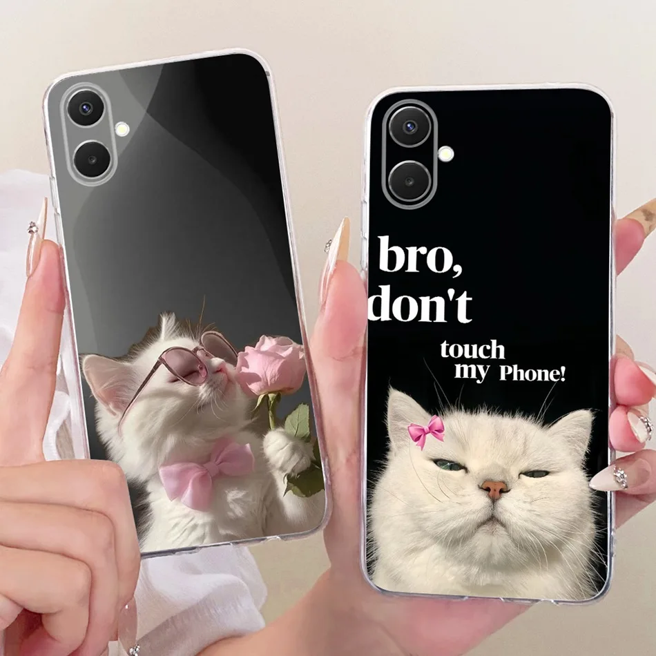 For Samsung Galaxy A07 4G Phone Case Cute Cat Dog Pattern Back Cover For Samsung A07 4G SM-A075F Soft Silicone TPU Cases