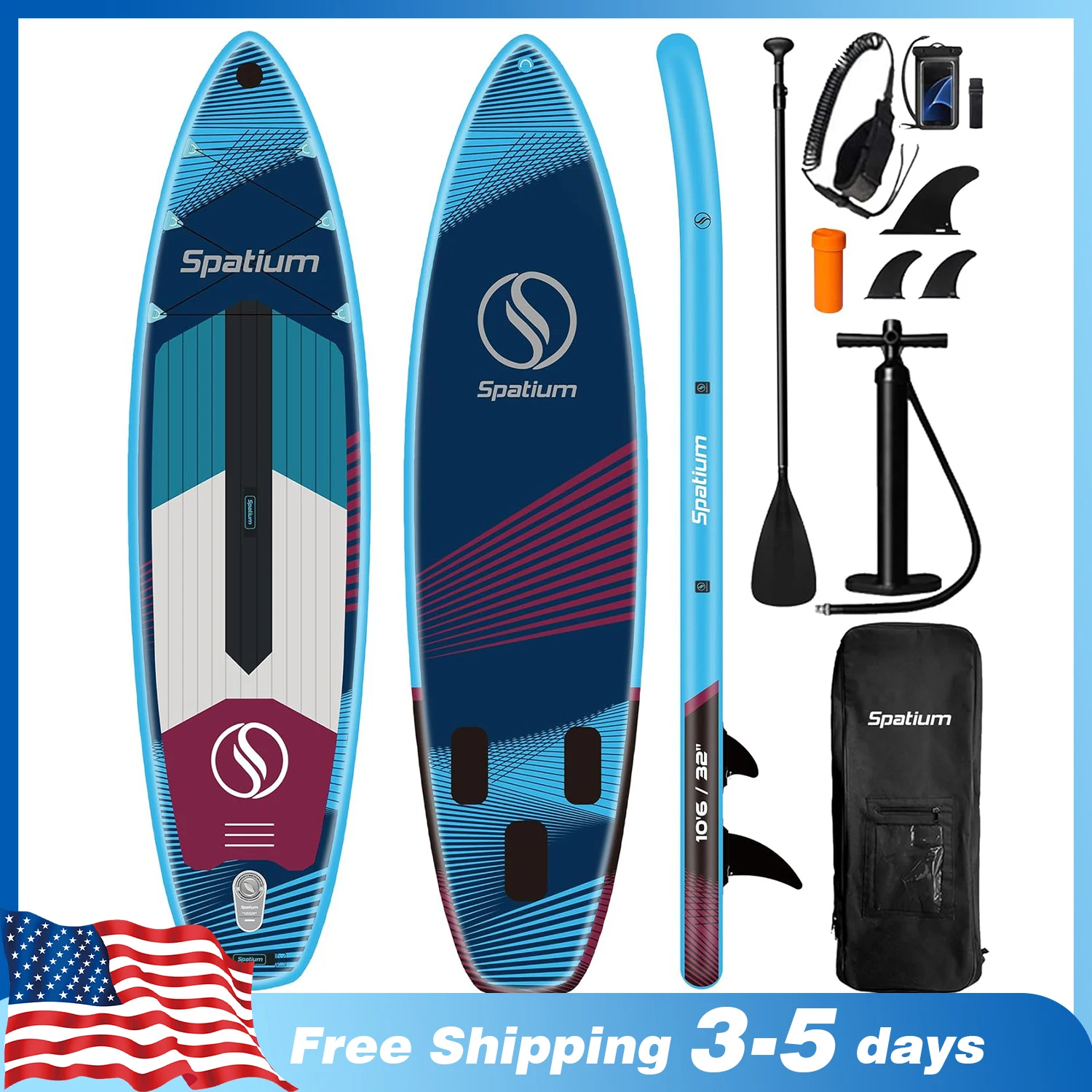 

Spatium Inflatable Paddle Board, Stand Up Paddle Board, Sup Board for Adults with Premium Sup Accessories