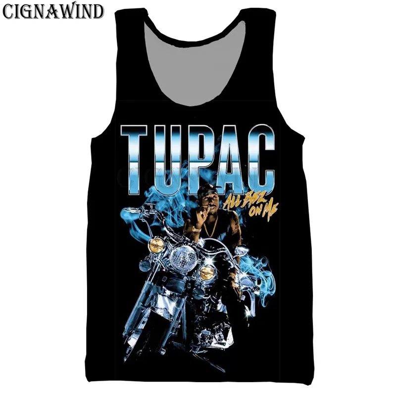 

Men/Women Hip Hop 2Pac Tupac 3D Print Vests Tank Tops Broadcloth Casual Harajuku Style Bodybuilding New Streetwear Tops Clothing