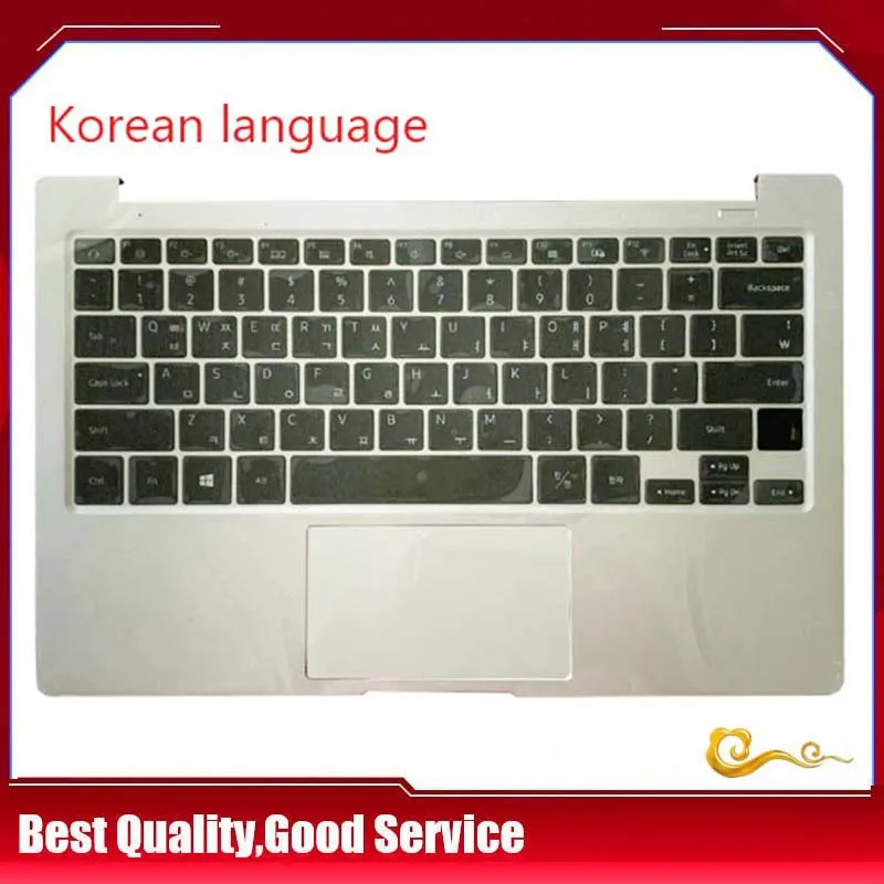 YUEBEISHENG    New/Org For Samsung 730XBE 730XBV NP730XBV NP730XBE Palmrest KR Korean keyboard upper cover Touchpad,Silver