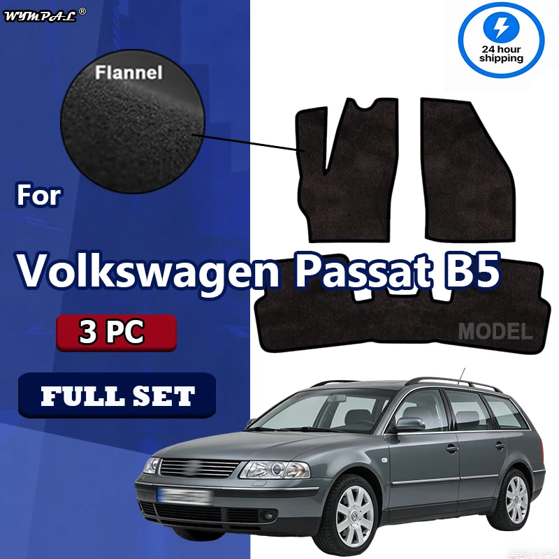 

Flannel Front velour car mats for Volkswagen Passat B5 FL sedan, station wagon, variant (2000 2001 2002 2003 2004-2005) -Black