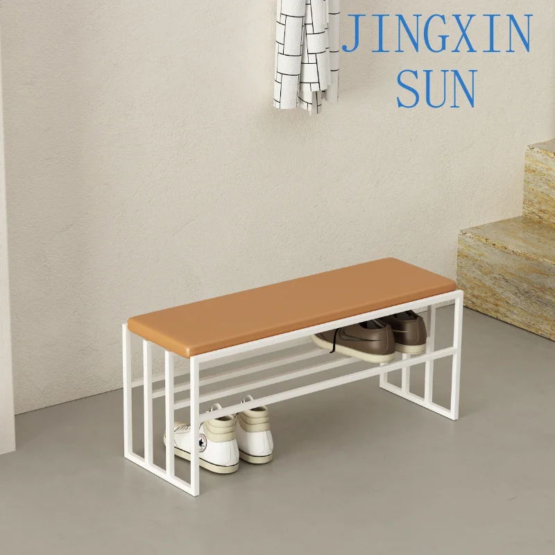 Shoe change stool door household minimalist entry shoe cabinet seat stool integrated shoe change chair cream wind bench simple s