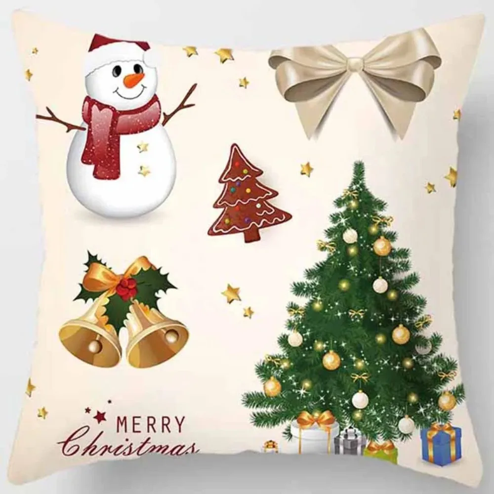 Christmas Cartoon Pictures Pillow Cases High Quality Thick  Printed Pattern Pillow Covers