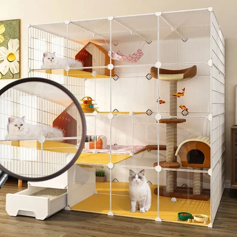 Imagem -03 - Indoor Cat Cage com Escalada Frame Kitten Pet House Super Large Villa Home Living Room Varanda Espaço Livre Luxo