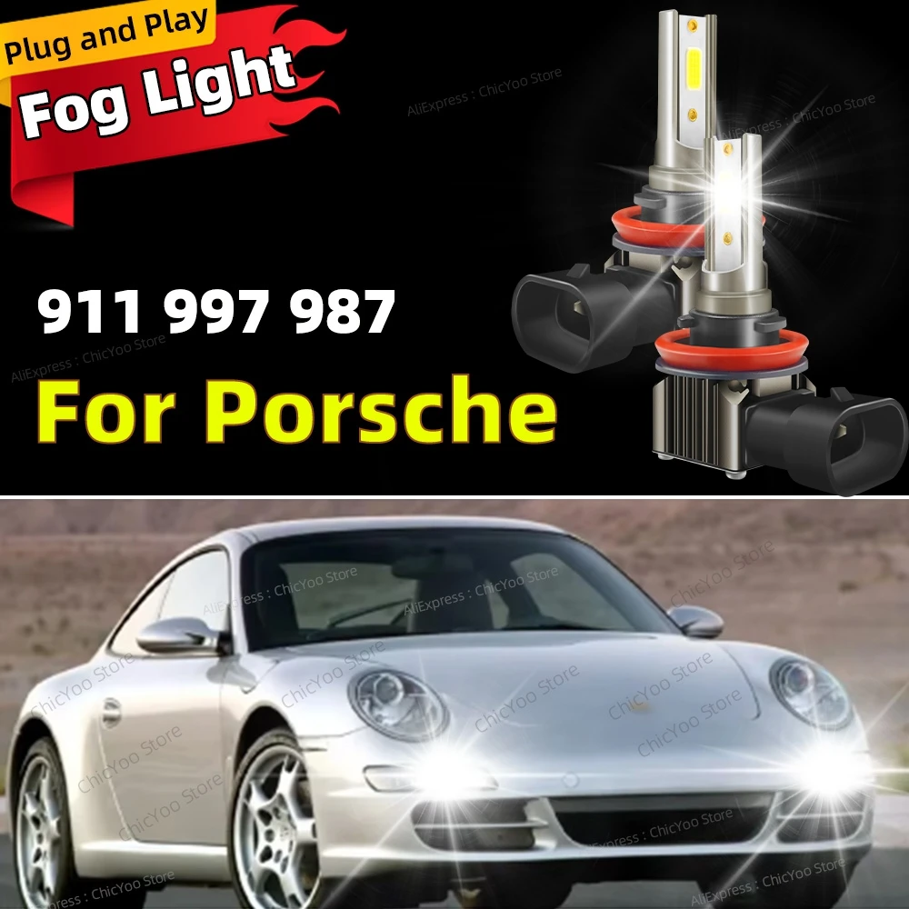 Image of 6000 K LED Auto Nebel Lichter Birne Front Lampe Für Porsche 911 997 Boxster 987 2004 2005 2006 2007 2008 2009 2010 112012 Plug and Play