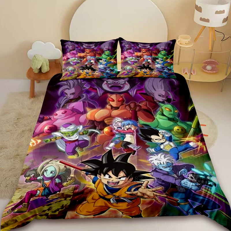 

3pcs Duvet Cover Son Goku Dragon Ball Cartoon Bedding Set Quilt Cover Queen King for Bedroom Decor Teens Birthday Gifts