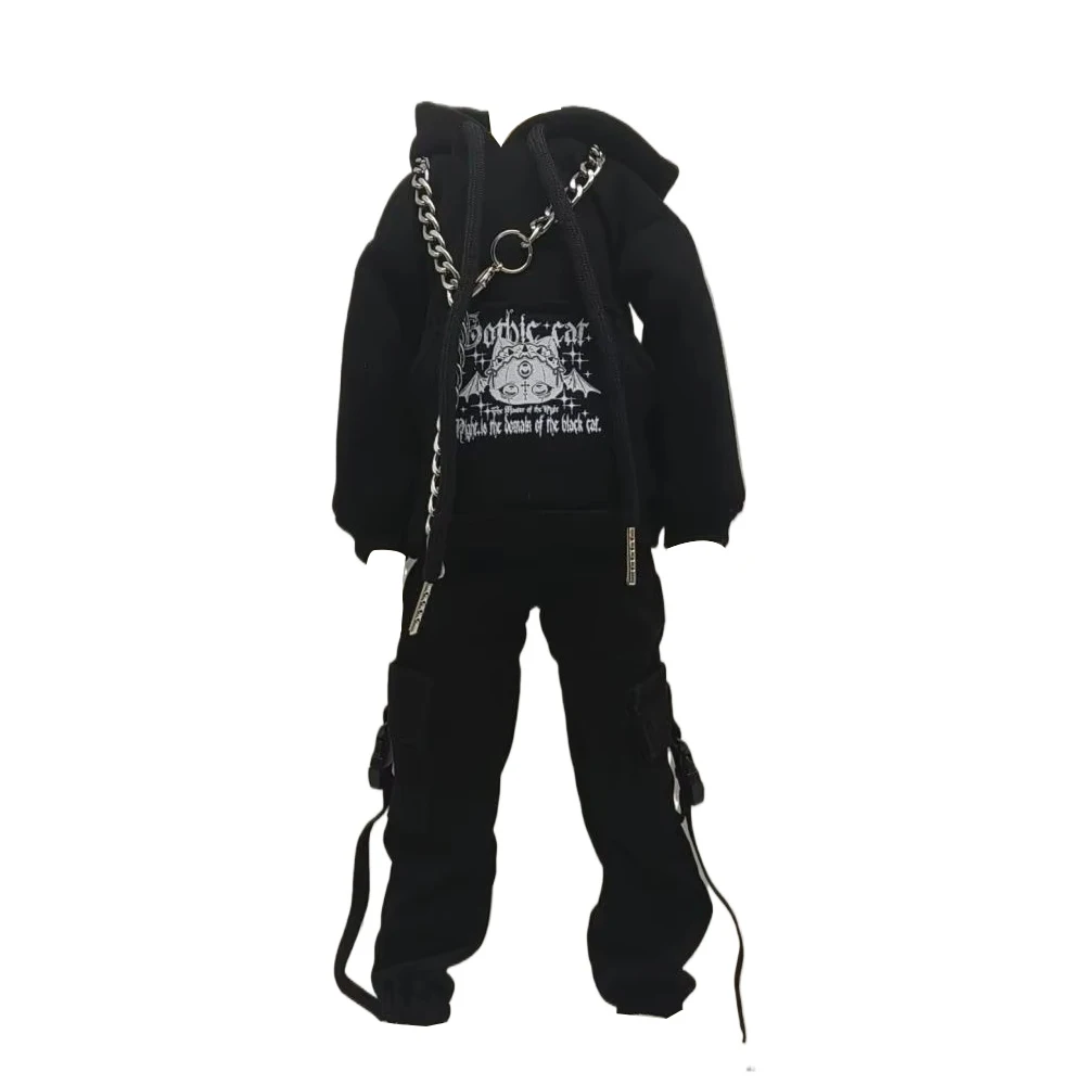 1/4 roupas de boneca terno para 45cm bjd boneca calças com capuz conjunto diy menina brinquedos vestir-se jogar casa moda boneca acessórios, sem boneca